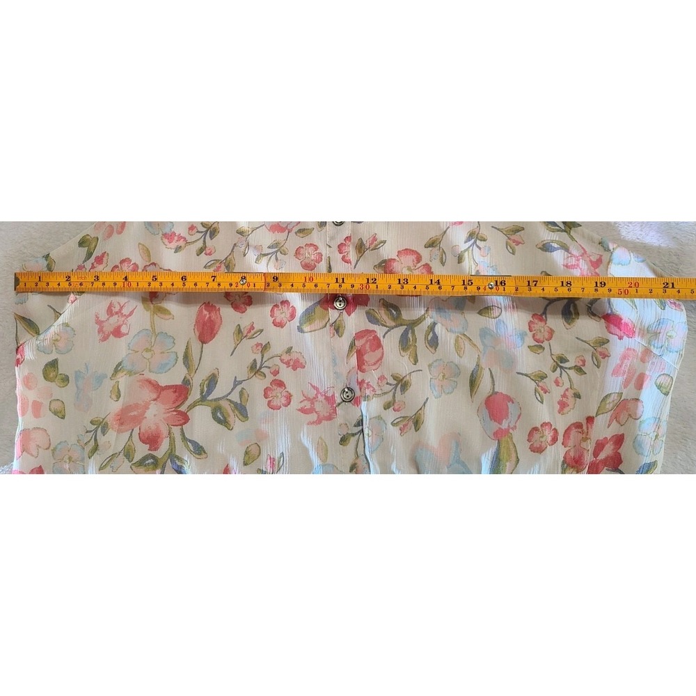 American Rag Cie 1X Floral Button Front Dress Rhinestone Collar Boho Cottagecore - Picture 6 of 7